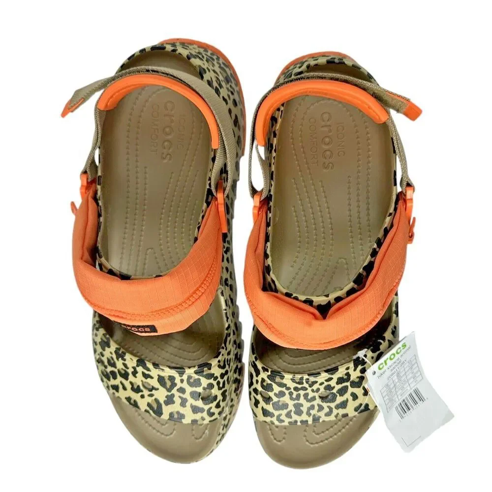 Crocs Hiker Xscape Animal Sandal Clog‎ - Khaki Leopard, Men's Size 13